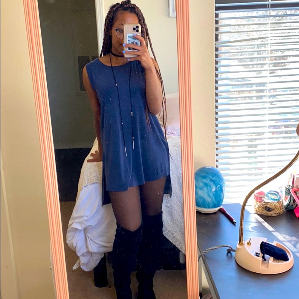 Forever 21 dark blue shift tank w/ choker